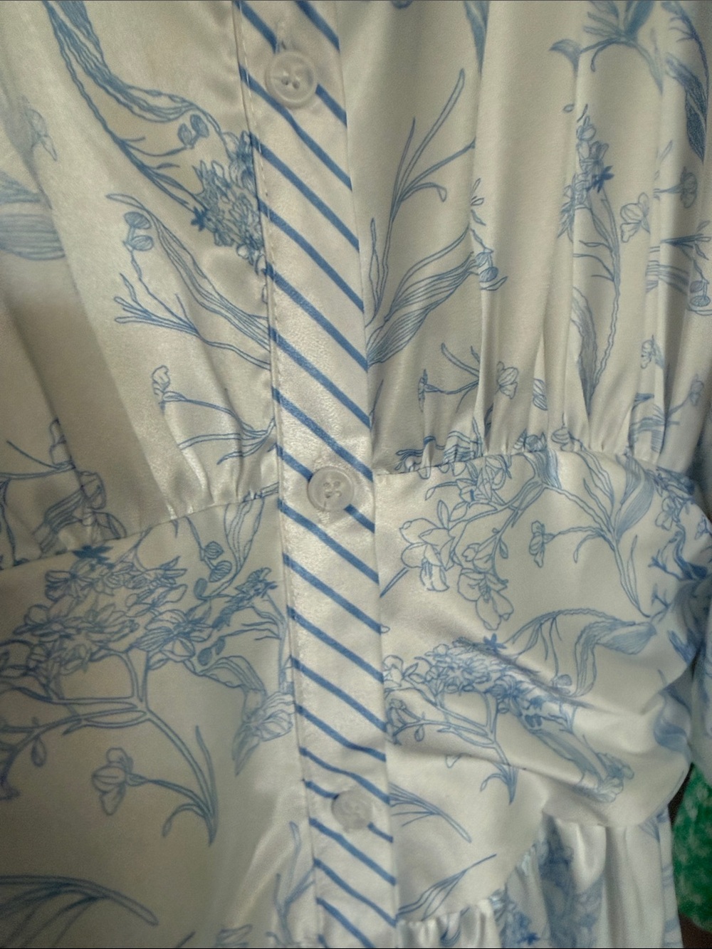 AMABELLA Light Blue & White Floral Puff-Sleeve Mini Dress - Picture 8 of 8